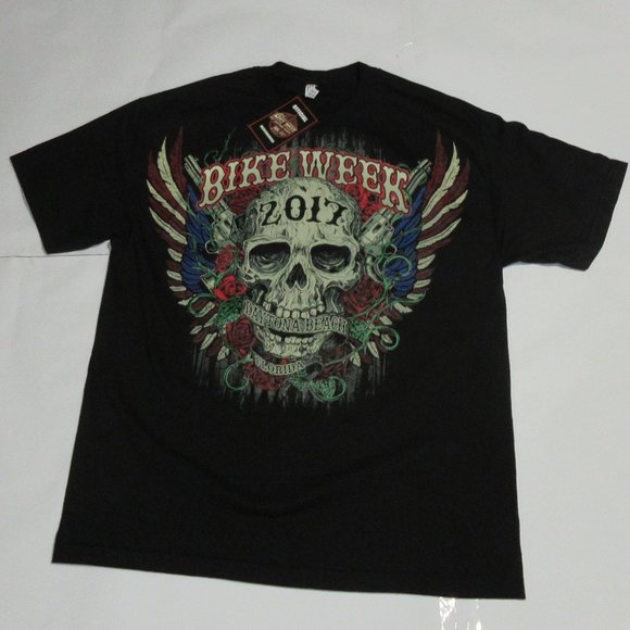2017 Bike Week Daytona Beach Florida Skull & Roses Size XL Harley-Davidson - Picture 1 of 5